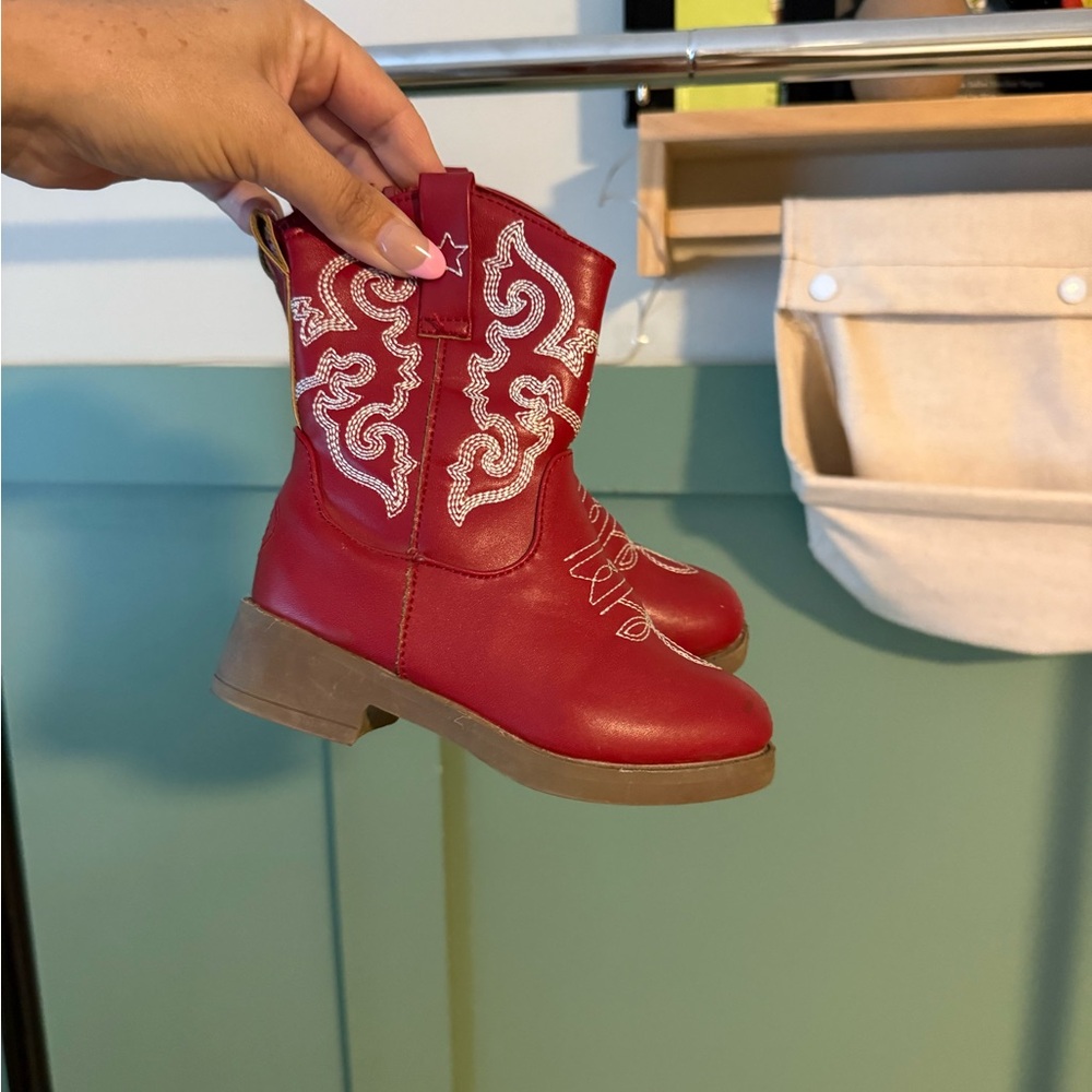 Red Kids Western Boots